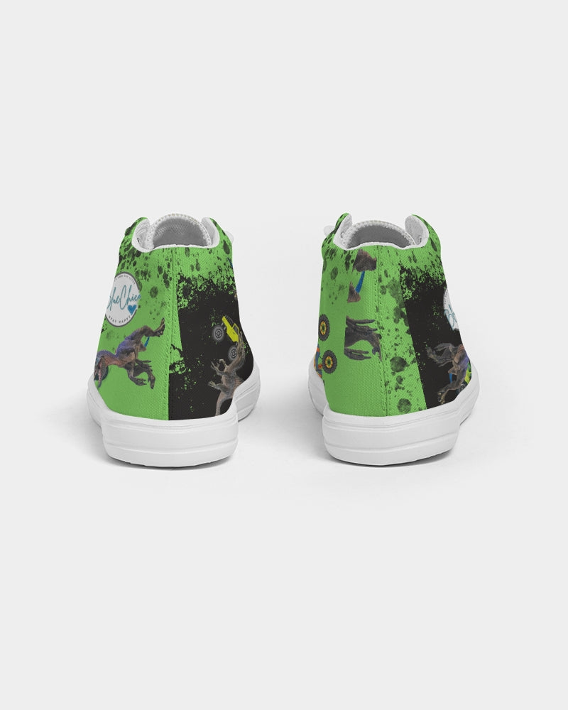 Monster Trck Dino Battle High Top Sneakers for Kids Kids Hightop Canvas Shoe 