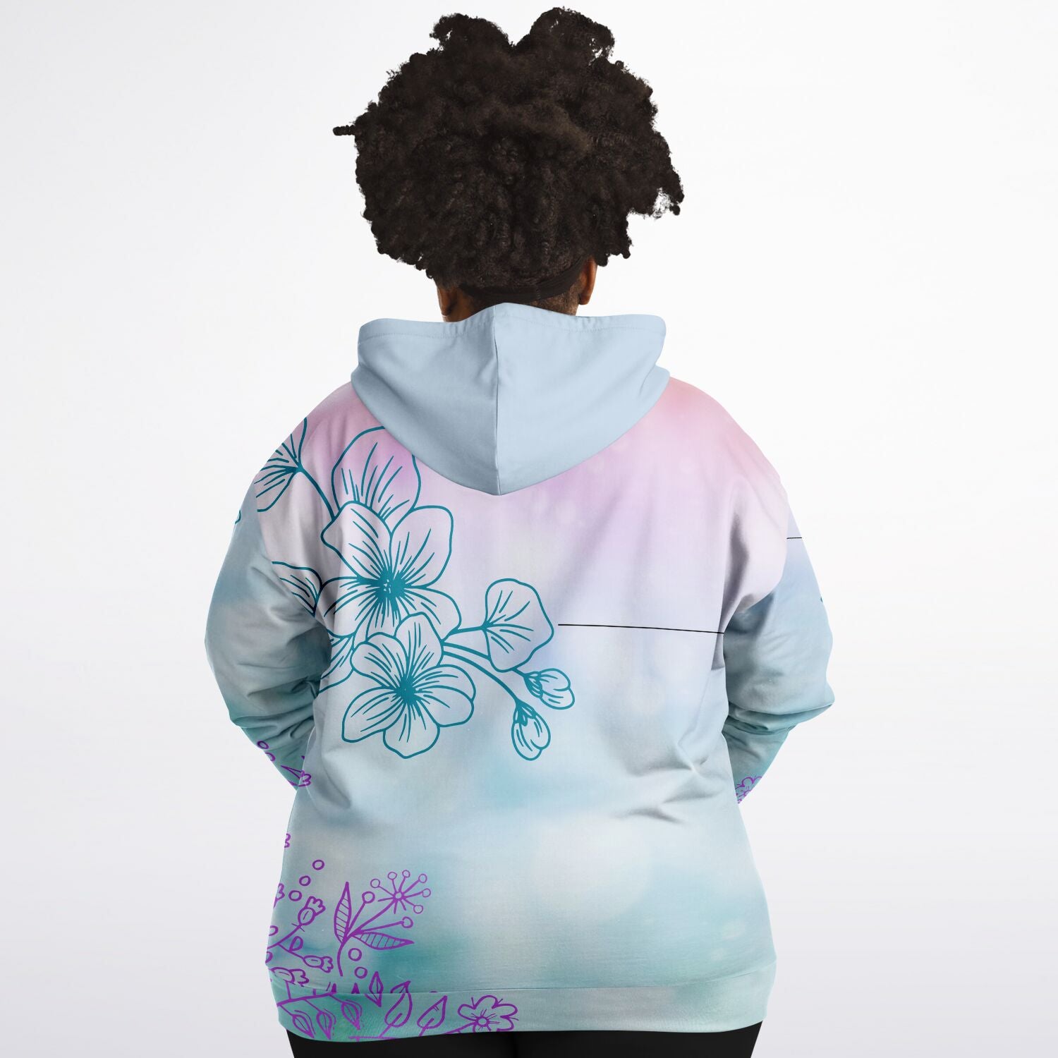 PLUS SIZE Cotton Candy Florals Premium Hoodie 