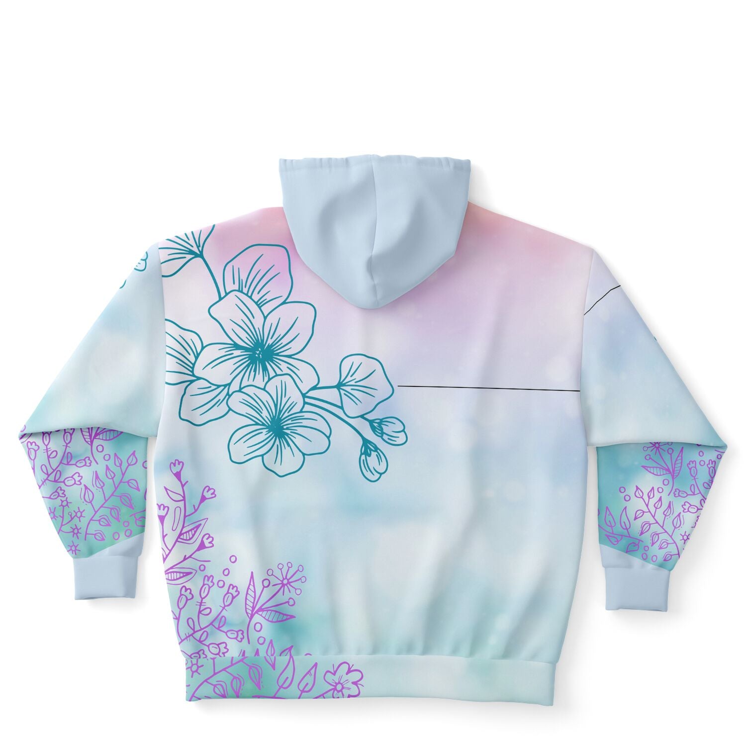 PLUS SIZE Cotton Candy Florals Premium Hoodie 