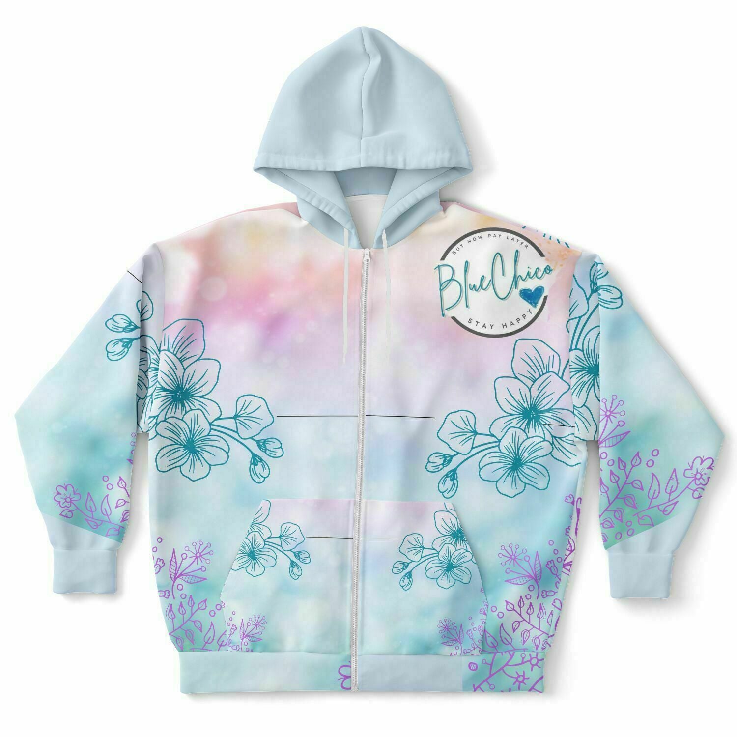 PLUS SIZE Cotton Candy Florals Premium Hoodie 