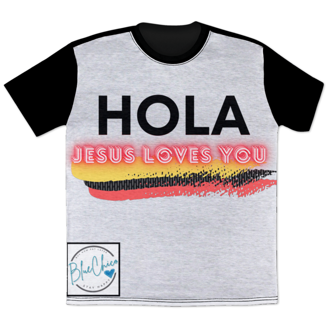 Hola Jesus Loves You Print T-Shirt 