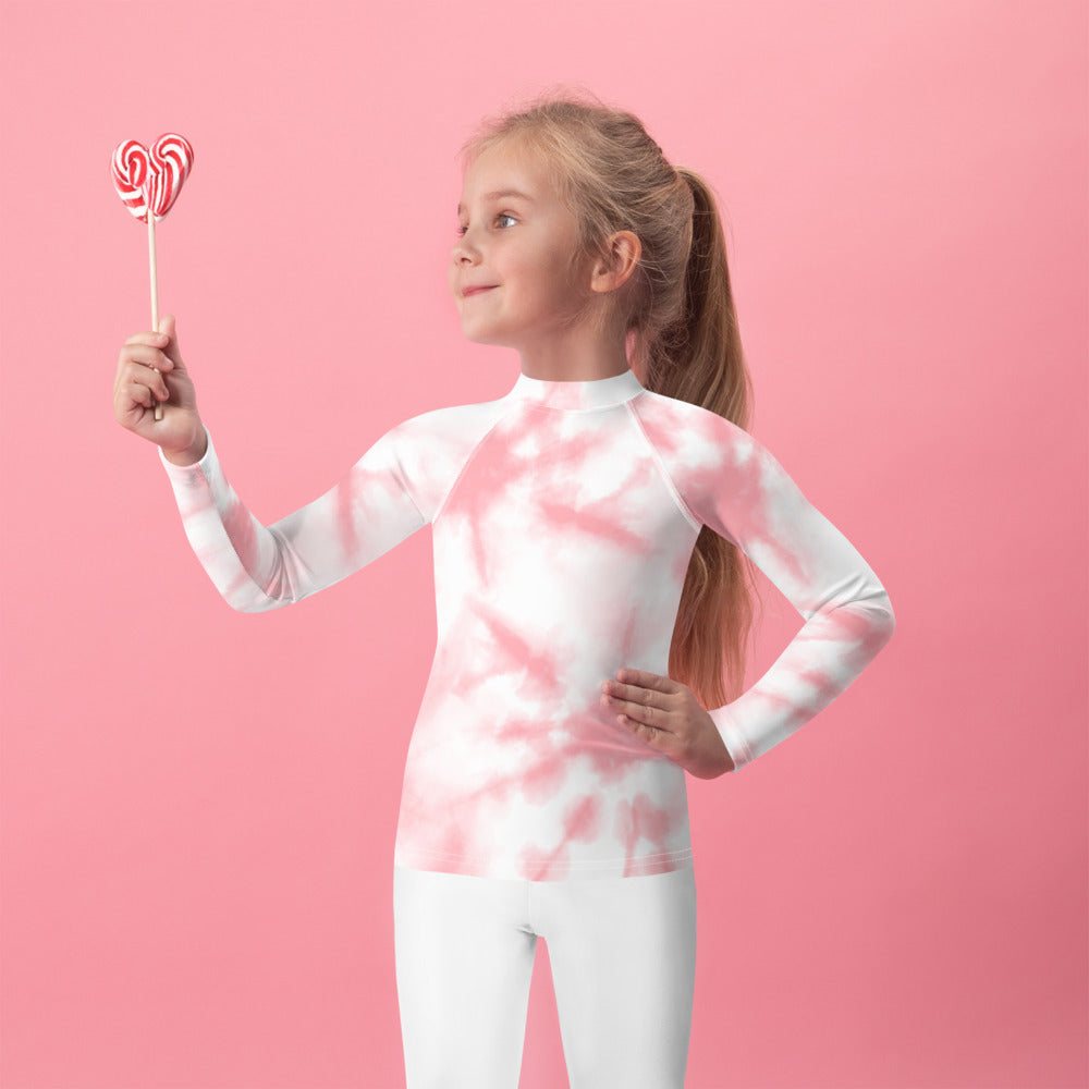 Pink Splash Dye Kids Rash Guard by Baked Fresca