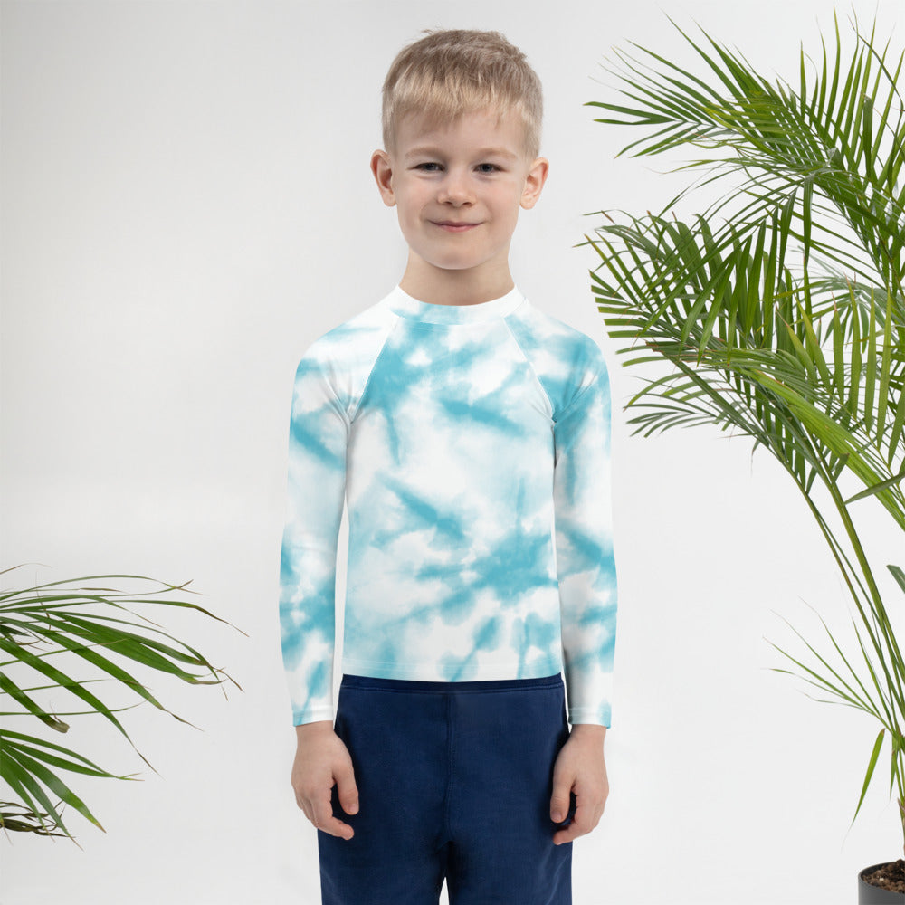 Blue Splash Dye Kids Rash Guard by Baked Fresca