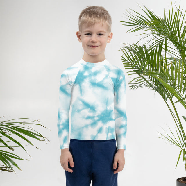 Blue Splash Dye Kids Rash Guard by Baked Fresca 