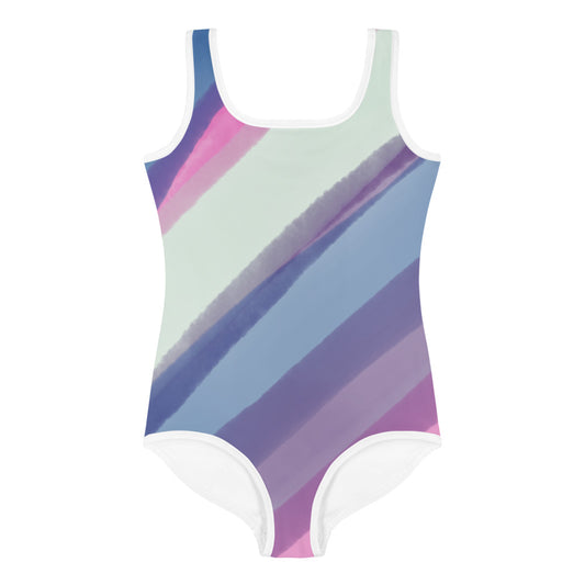 Lavendar Stripes Kids Swimsuit by Baked Fresca