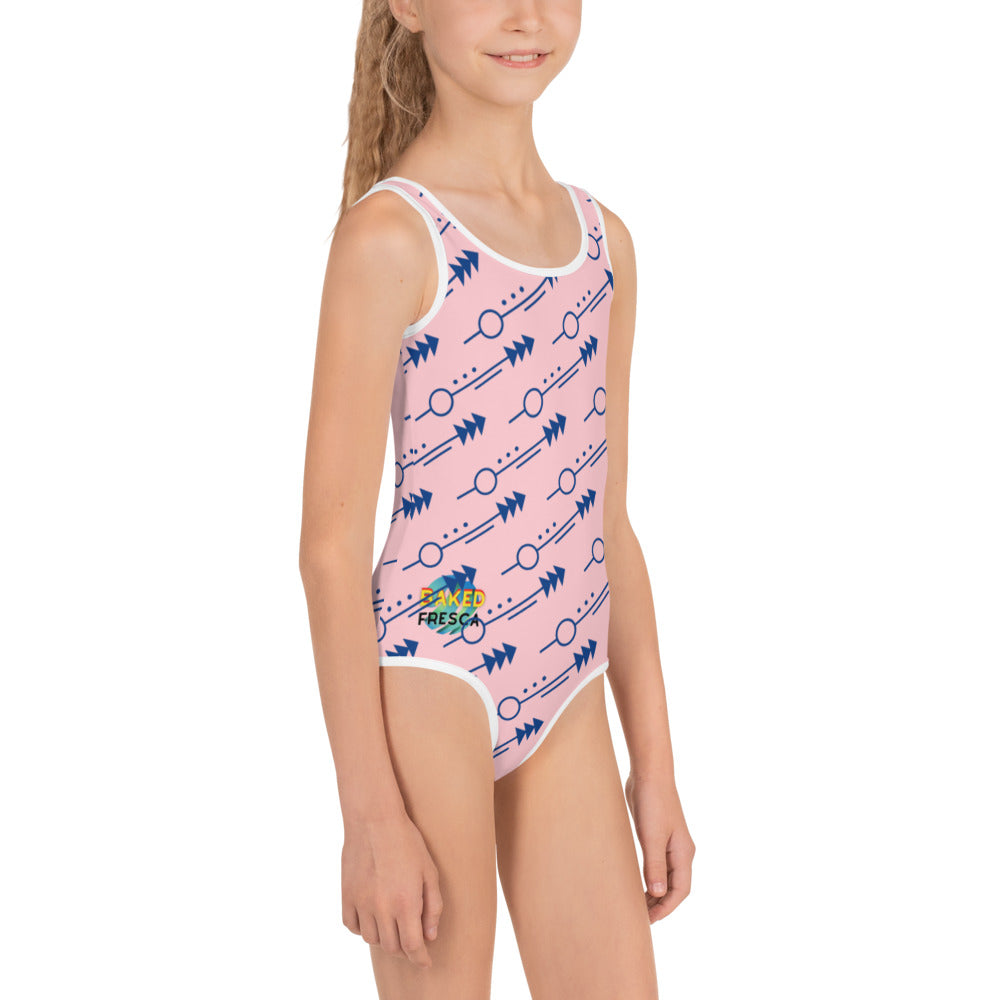 GeoPink Print Kids Swimsuit By Baked Fresca