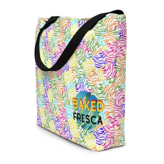 Rainbow Zebra Oversized Bag