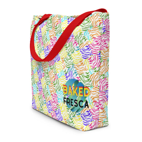 Rainbow Zebra Oversized Bag 