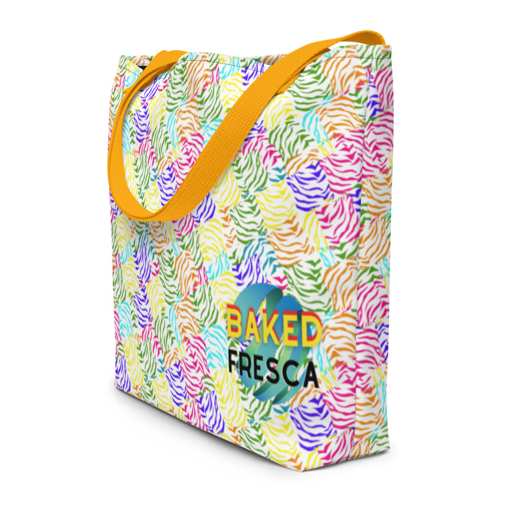 Rainbow Zebra Oversized Bag