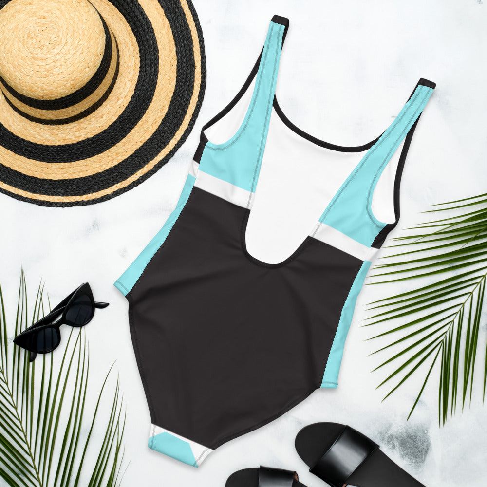 Teal Block One-Piece Swimsuit by Baked Fresca