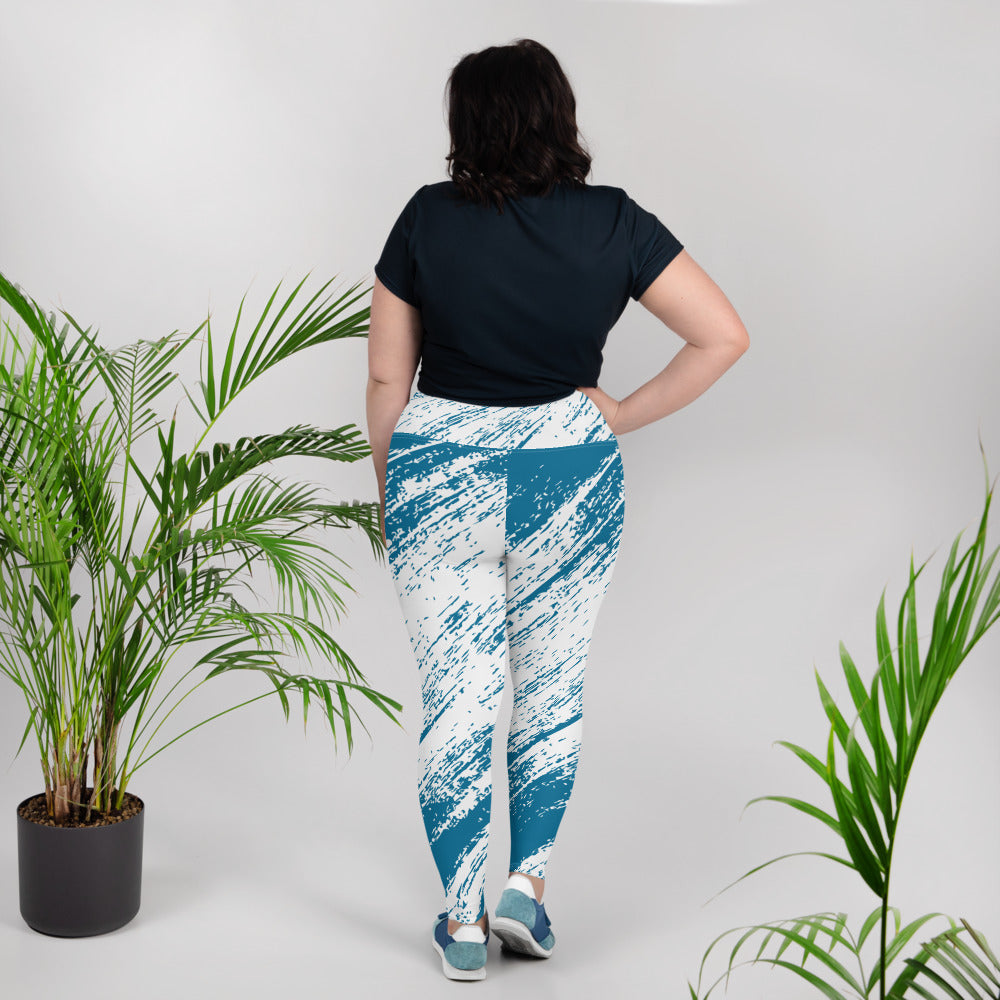 Blue Rush Premium Plus Size Leggings 