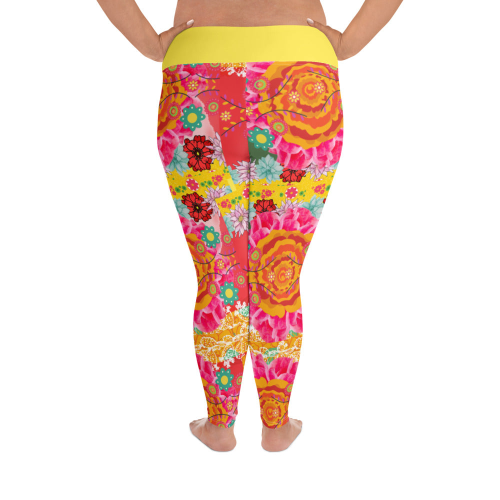 Tropical Amor Premium Plus Size Leggings 