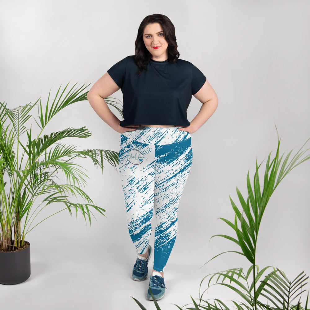 Blue Rush Premium Plus Size Leggings 