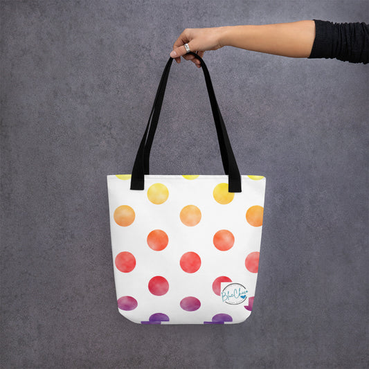 Rainbow Polka Medium Sized Fashion Bag