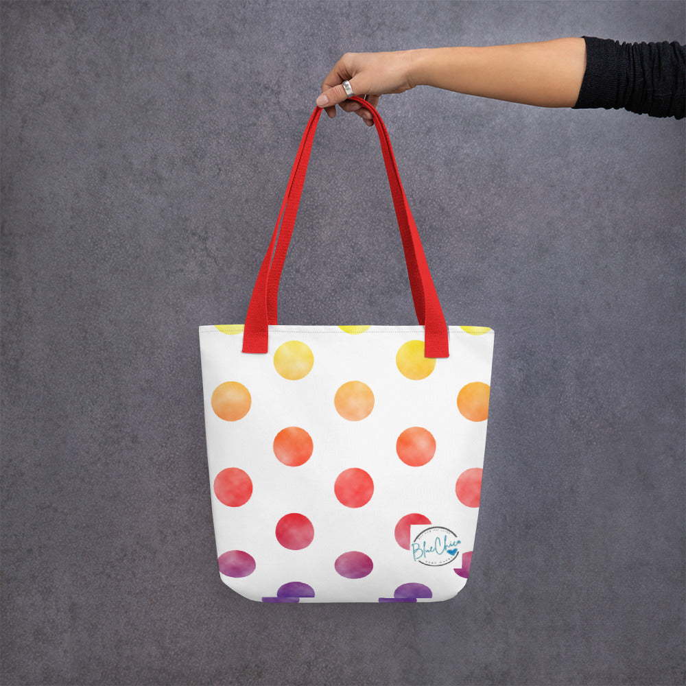 Rainbow Polka Medium Sized Fashion Bag 