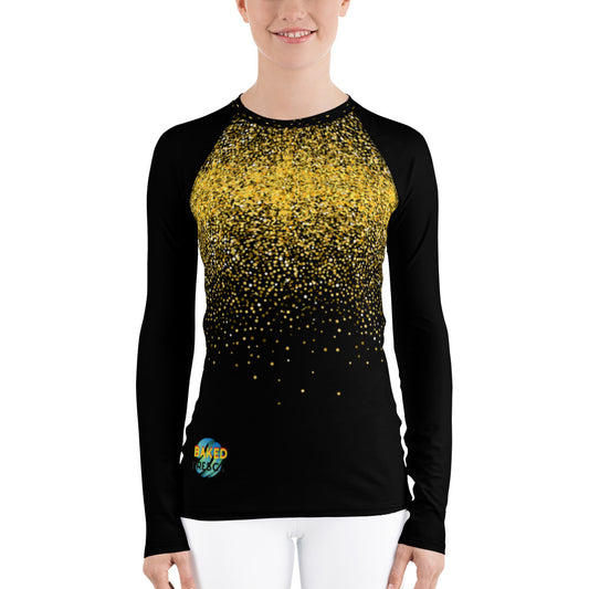 Glitter is Gold Women's Rash Guard by Baked Fresca