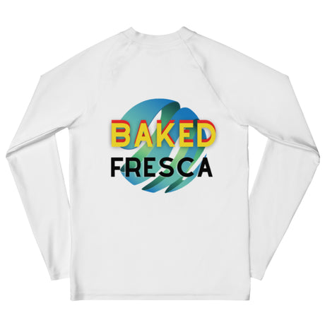 Clean White Youth Rash Guard by Baked Fresca 