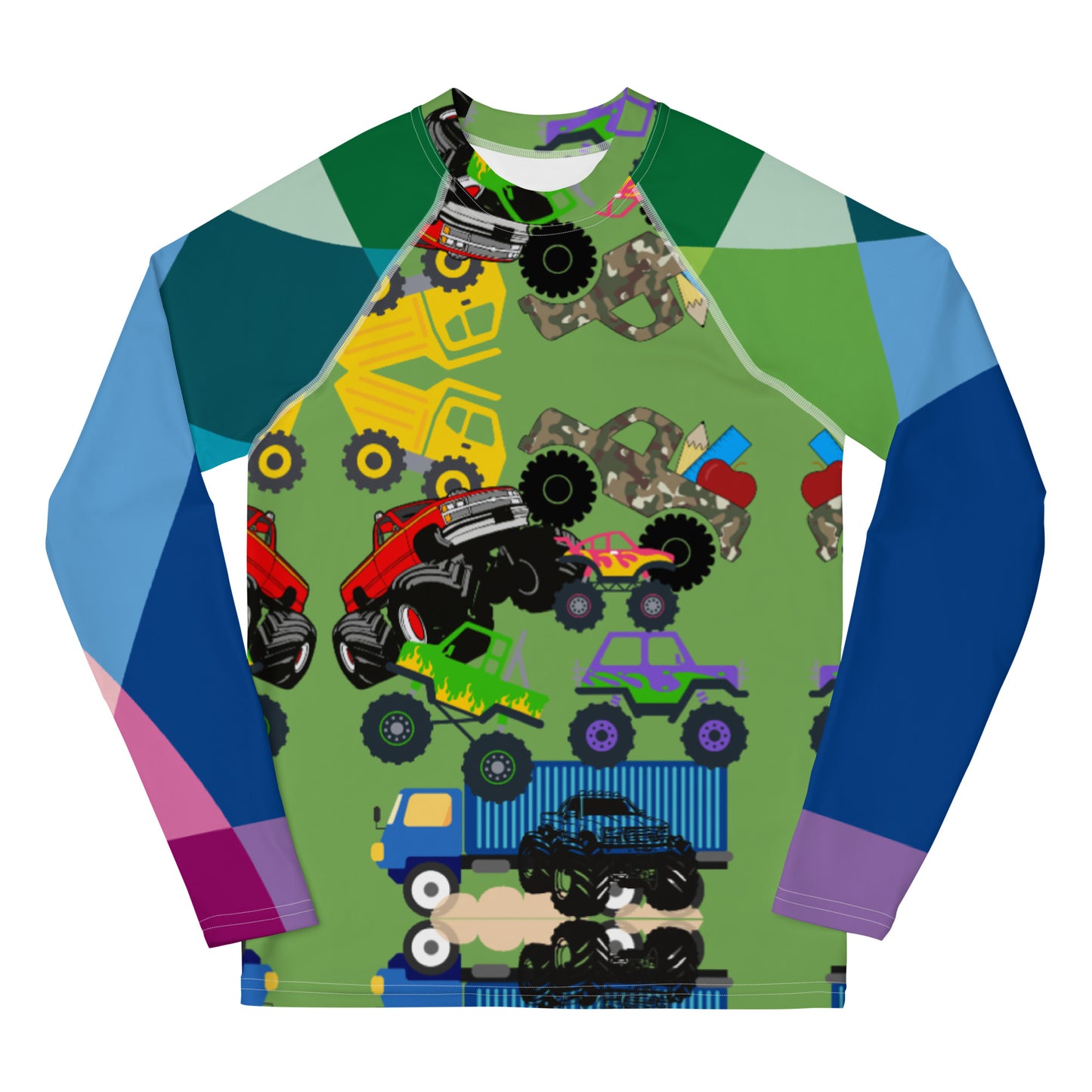 Monster Truck Fun Youth Rash Guard by Baked Fresca
