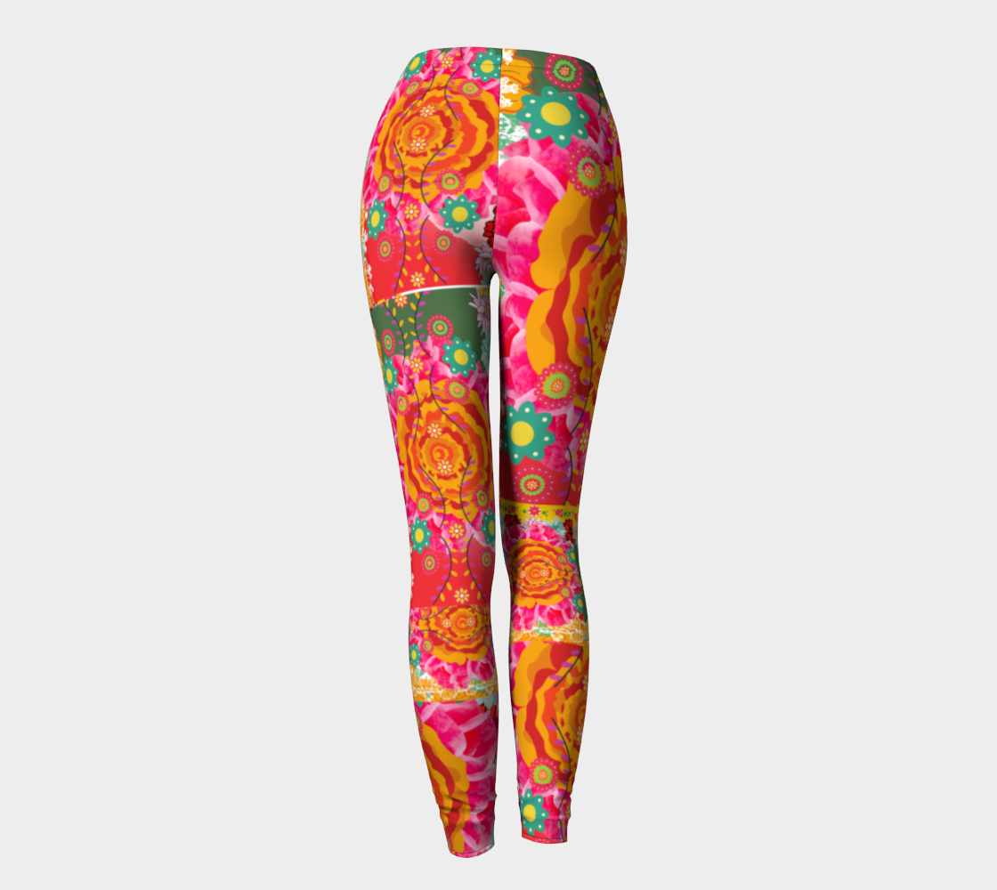Tropical Rose Premium Stretch Leggings 
