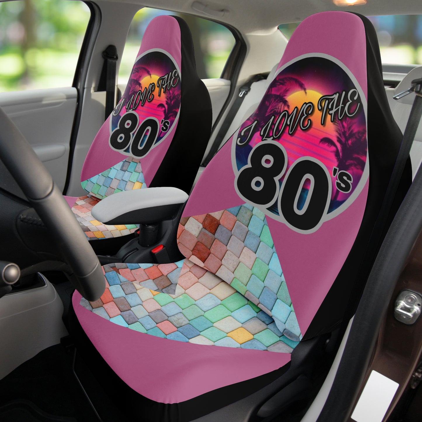 I Love The 80's Automobile Seat Covers