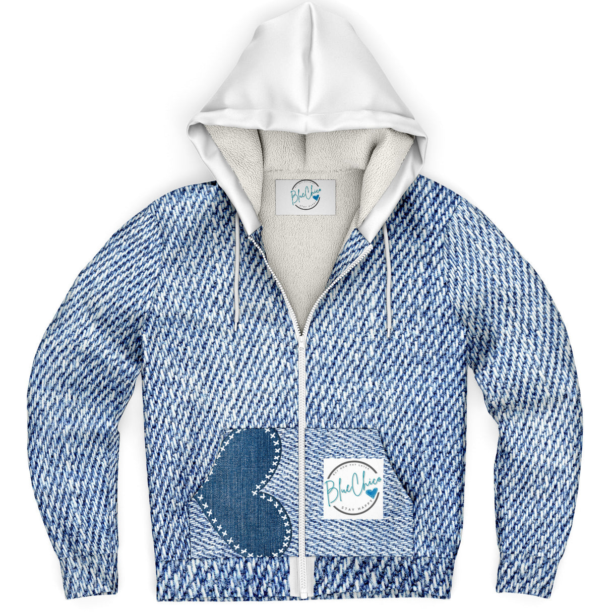 90's Denim Inspired Microfleece Coat 