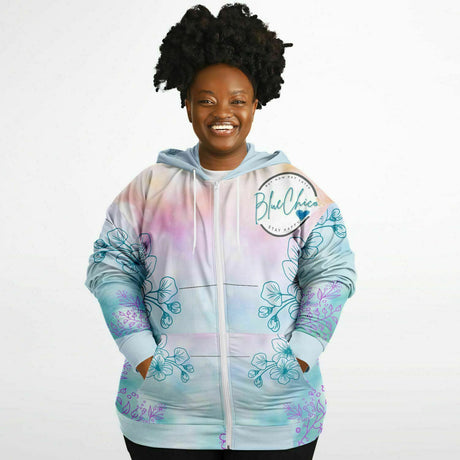 PLUS SIZE Cotton Candy Florals Premium Hoodie 
