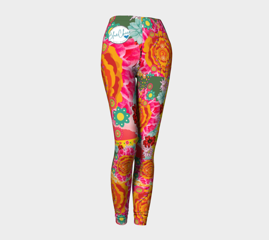 Tropical Rose Premium Stretch Leggings