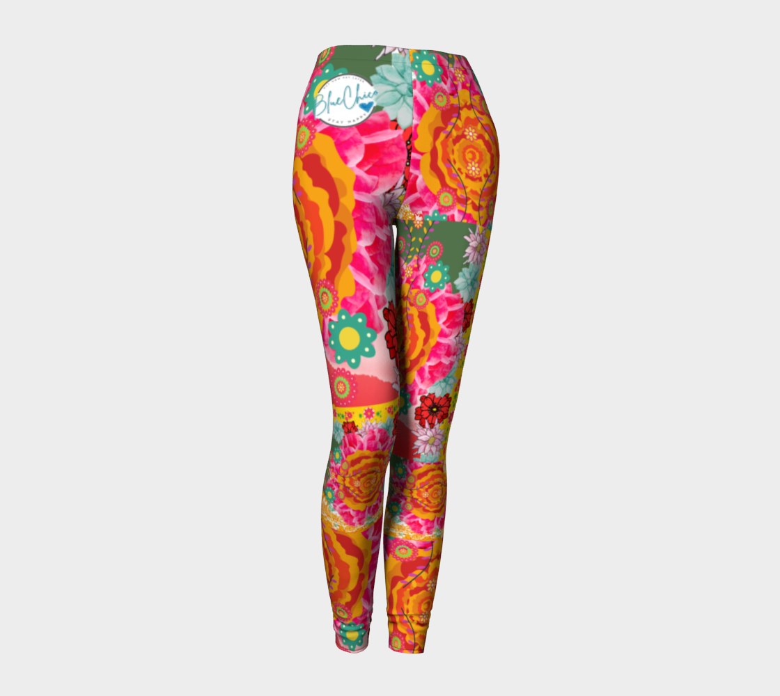 Tropical Rose Premium Stretch Leggings 