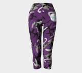 Purple Camo Premium Stretch Capri Leggings 
