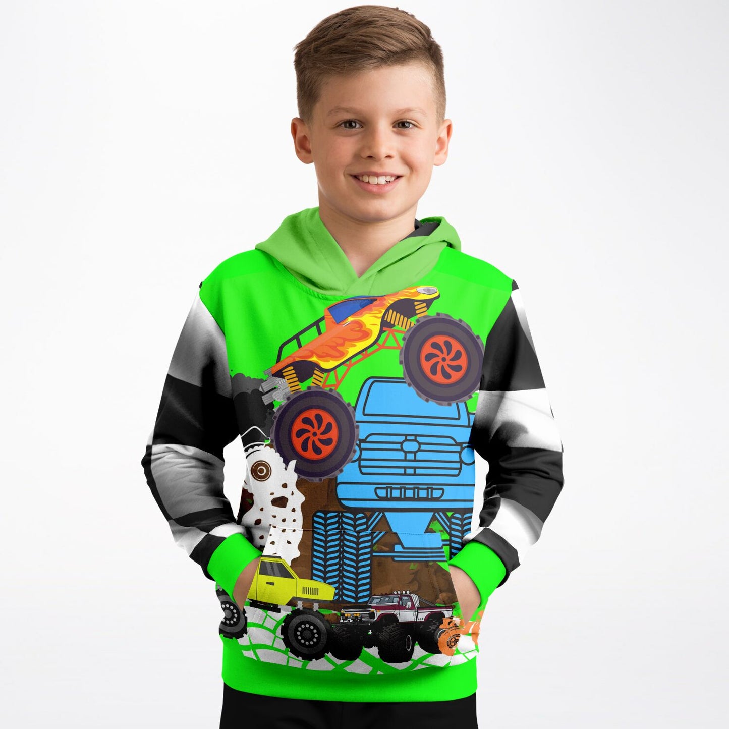 Monster Truck Battle Premium Kid's Hoodie 
