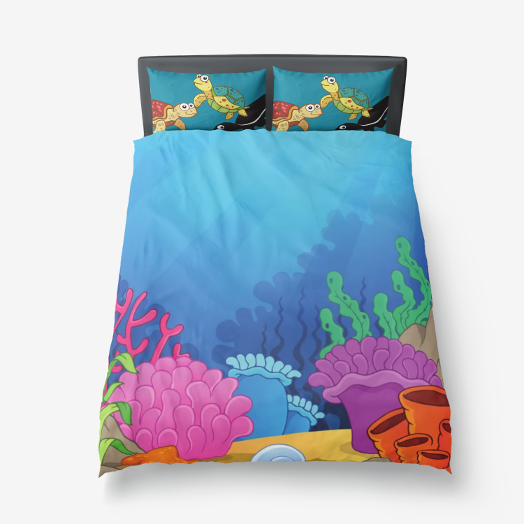 Ocean Pals Microfiber Duvet Cover and Pillow Cases-