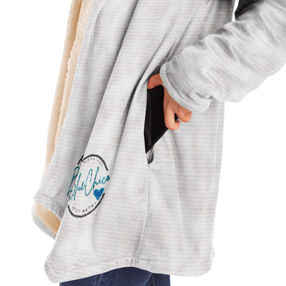 Fluffy White Microfleece Cloak 