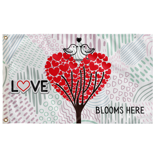Love Blooms Here Wall Flag