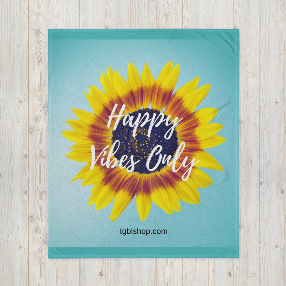 Happy Vibes Only Throw Blanket 