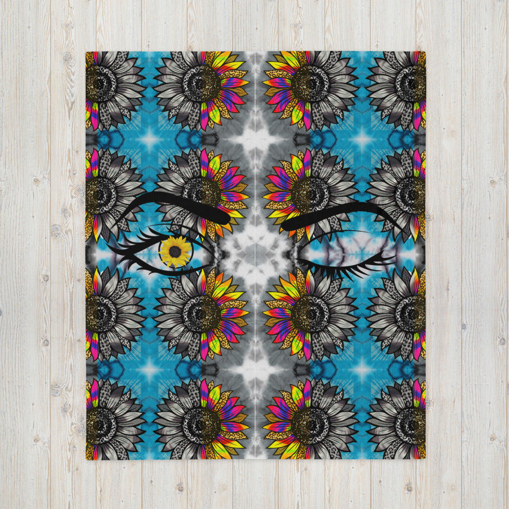 Eye of the Sunflower Throw Blanket 