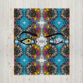 Eye of the Sunflower Throw Blanket 
