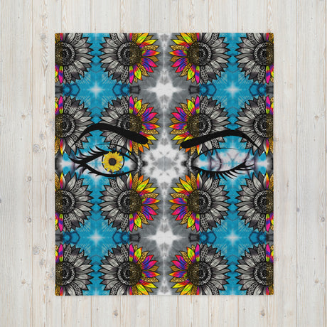 Eye of the Sunflower Throw Blanket 