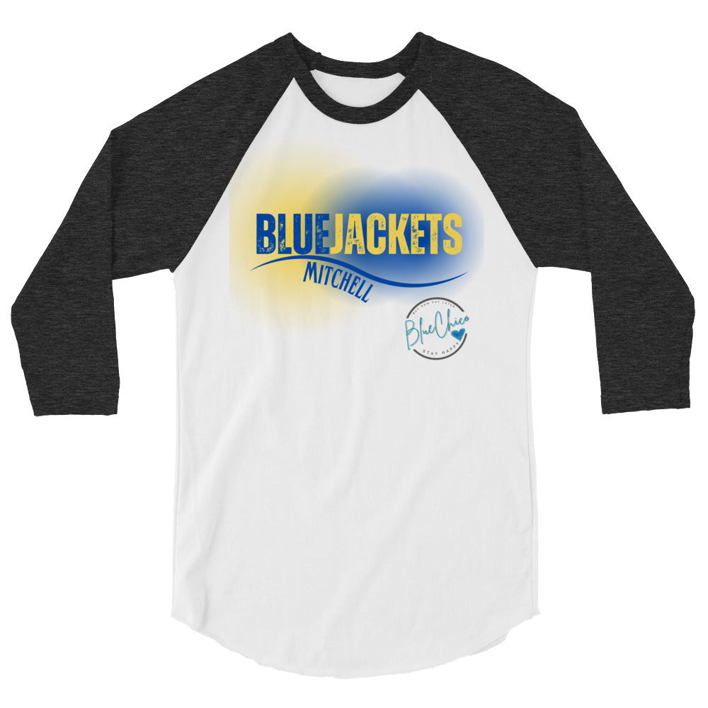 Mitchell BlueJackets Raglan tee